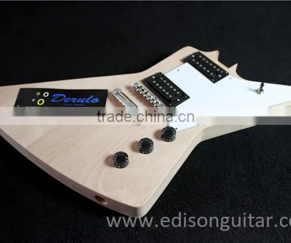 DIY Unfinished Electric Guitar Kits Solid Mahagany China Guitar Factory MX-012 photo-5