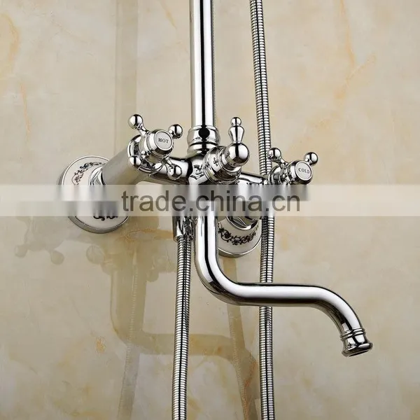 Luxury Hotel Rain/rainfall Bathroom Shower Set,antique Brass Shower Set photo-5