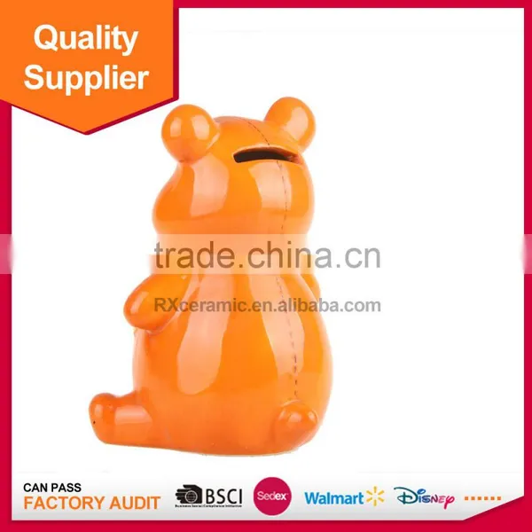 Hot Sale Good Quality Hand-painted Bear Ceramic Cartoon Piggy Bank photo-2