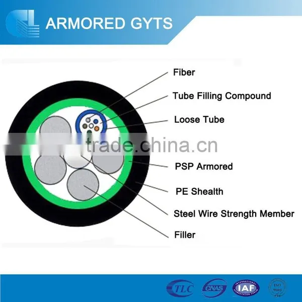 Singlemodel/Multimode Fiber Cable 12/24/96 Core Fiber Optic GYTS Cable photo-3