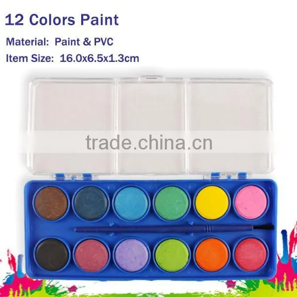 12 Pcs Round Water Color Paint With a Brush photo-2