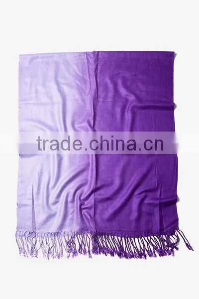 Purple Acrylic Gradient Rainbow Viscose Pashmina Scarf photo-2