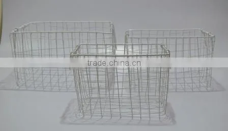 WIRE STORAGE BASKETS S/3 in RUSTIC FINISH photo-2