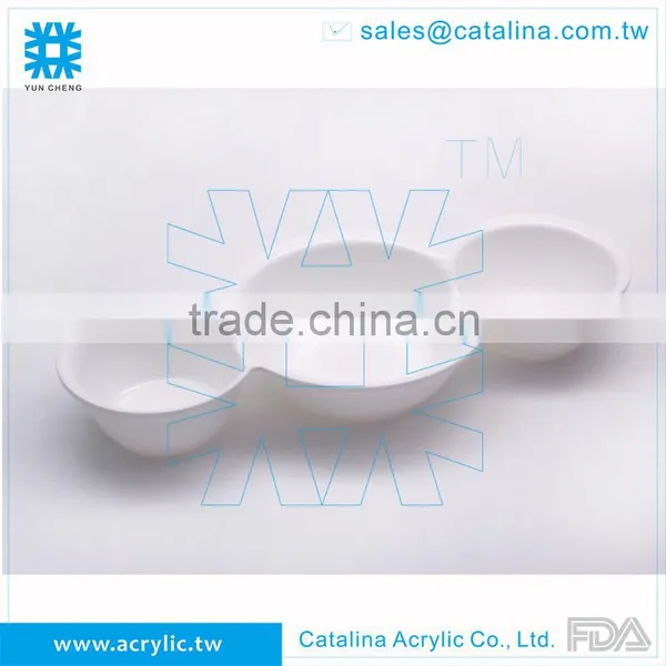High Quality Acrylic 3 Round Compartment Food Tray photo-2