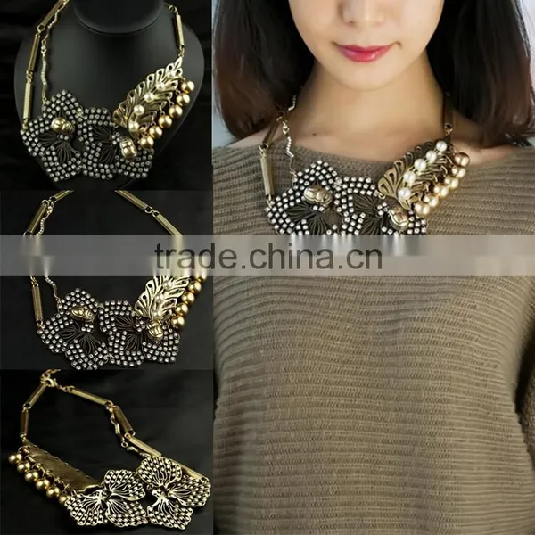 Vintage Anti Gold Plated Necklace Woman Jewelleries photo-3
