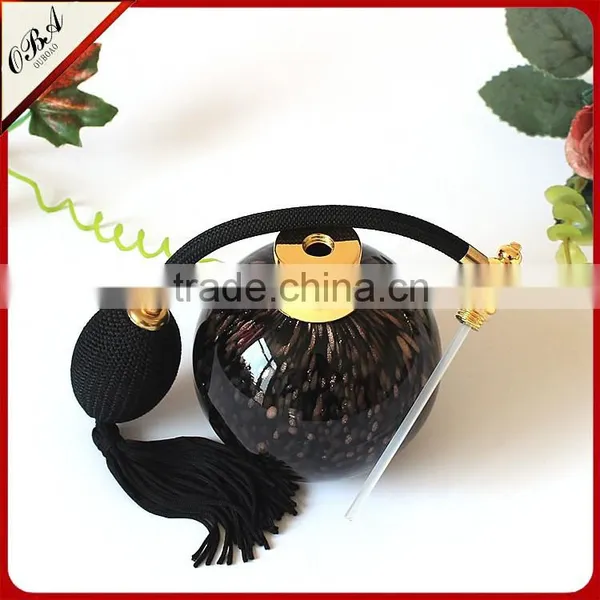 OUBOAO Handmade Luxury Airbag Glass Black Perfume Bottle , Screw Cap Repeatable Use Empty Perfume Bottle photo-5