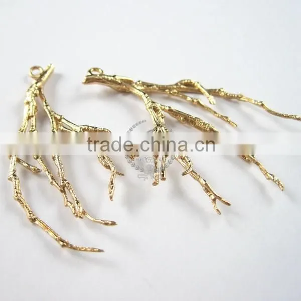 25x43mm 14K Light Gold Tree Branch Bamboo Root Pendant Charm DIY Jewlery Supplies 1850211 photo-2