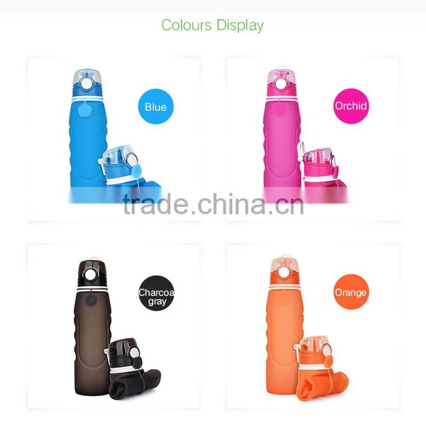 OEM China Factory Silicone Collapsible Water Bottles Plastic Water Bottle Sport Water Bottle photo-2