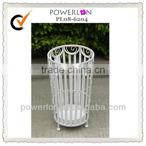 Cream Metal Umbrella Stand Vintage Style Chic Shabby Storage Holder photo-2