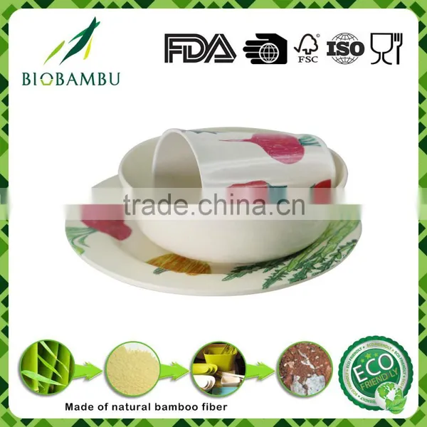 Recycle Green Living Bamboo Fiber Tableware Set photo-3