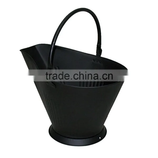 Fireplace Tools Metal Black Coal Bucket Ash Holder With Metal Shovel photo-3