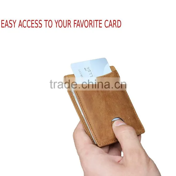 RFID Blocking Bifold Slim Genuine Leather Thin Minimalist Front Pocket Wallets for Men Money Clip - Made From Full Grain Leather photo-2