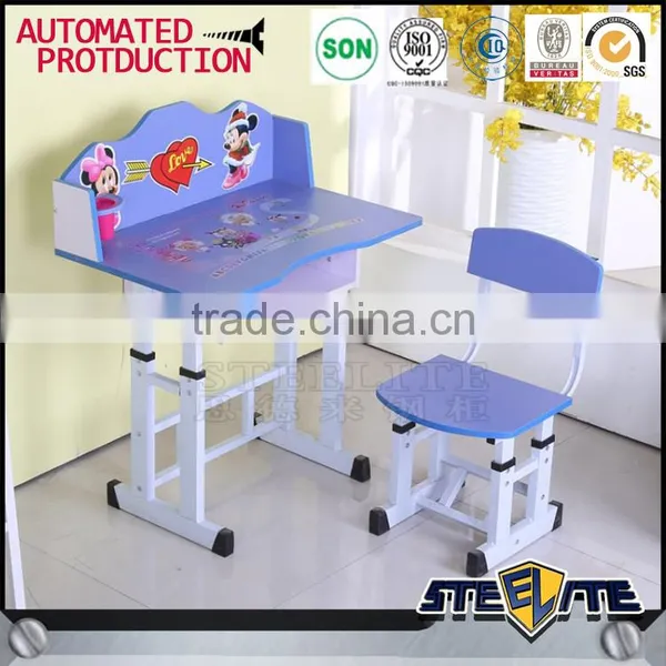 Nursery School Furniture Children Desk and Chair Study Table for Kids Cartoon Picture Metal Kid Table photo-5