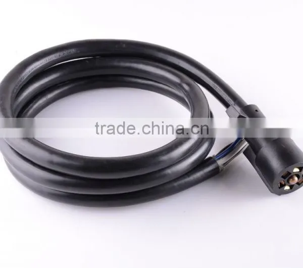 S80460 7FT Foot 7 Way Trailer Cord Wire Harness Light Plug Connector Molded RV Cable photo-2