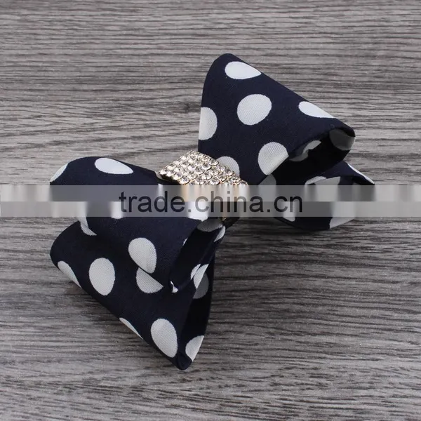 Plastic Bow Flower Clip Wtih Rhinestone Center for Kids Hair Accessories photo-5