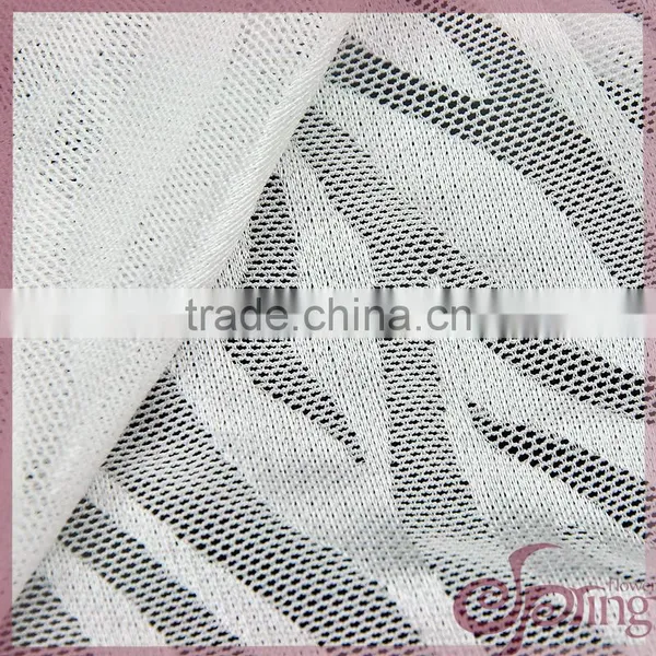 White Zebra Design Shining Soft Elastic Tricot Lace, Fashion Swiss Lace Fabric photo-5
