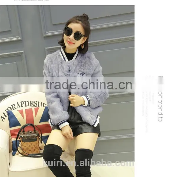 Real Fur Coat For Women Rabbit Fur Baseball Uniform Winter Short Jacket Thick Warm Casual Loose Outwear Genuine Fur Coat Female photo-4