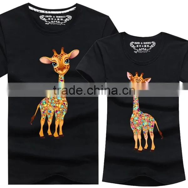 Wholesale Cheap Red Colour Print Couple T- Shirt photo-3
