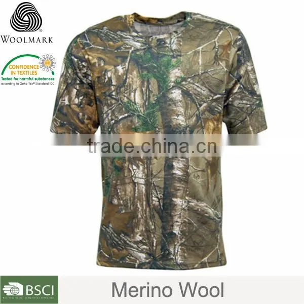 Hunting Clothing for Camping and Fishing ,merino Wool t Shirt Camouflage photo-4