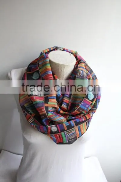 Bookshelf Infinity Scarf, Book Scarf, Library Scarf, Book Infinity Scarf, Accessories, Gift for Her photo-3