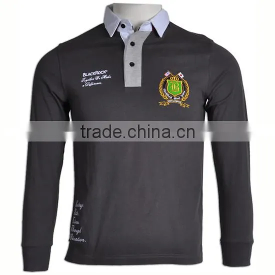 OEM Student School Uniform Manufactuers Long Sleeve Polo Shirt For Autumn Wearing photo-3