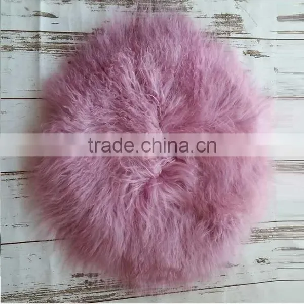 Newborn Wool Ruffle Blanket Flokati Baby Fur Round Rug Backdrop Newborn Photography Props Baby Basket Stuffer Background photo-4