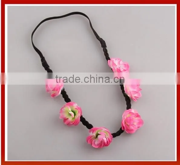 Creamy White Flower Rose Ribbon Half Crown Headband Princess Crown Headband Girls Crown Headband photo-2