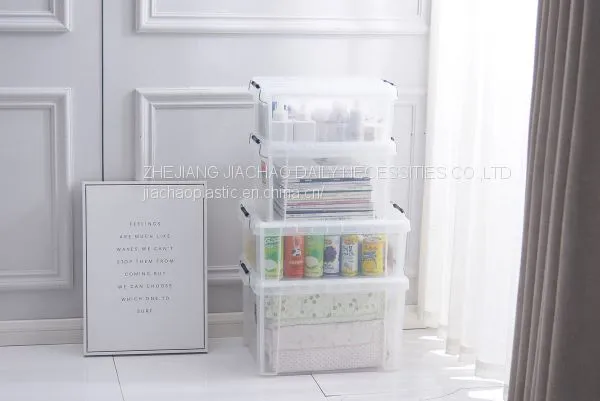 Clear Transparent Plastic Storage Box With Steel Handle photo-2