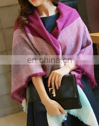 Square Cotton Scarf Tartan Shawls Neck Scarves Women Warmer Fashion Crossing Scarf photo-5