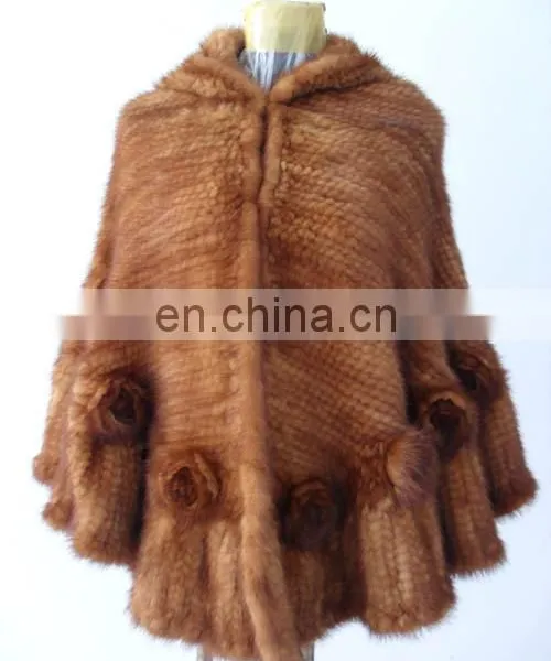 China Supplier Natural Mink Fur Poncho photo-2