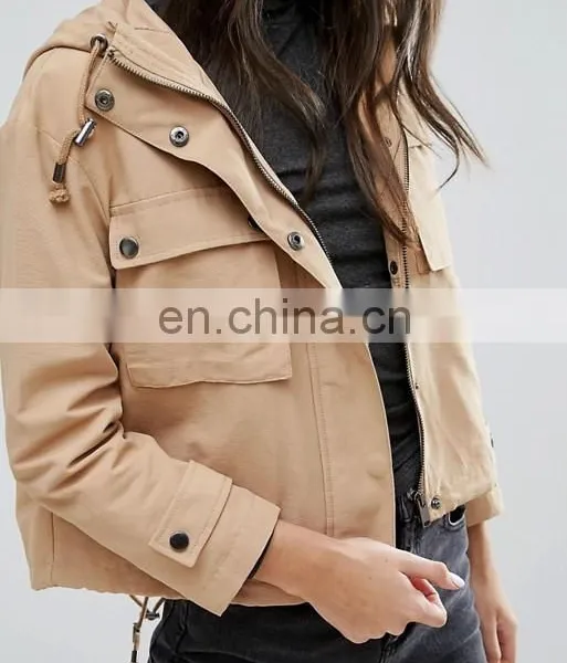 High Quality Fashion Long Sleeve Latest Design Women PU Leather Jacket photo-4