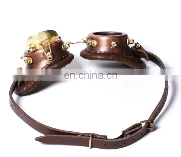 Steampunk Pilot Style Goggles With Cogwheel Screenprint Clear Glass photo-2