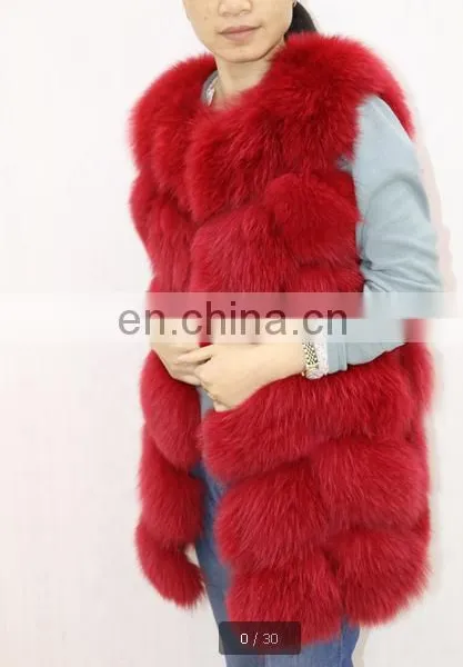 Factory Price Red Fox Fur Vest For Lady photo-2