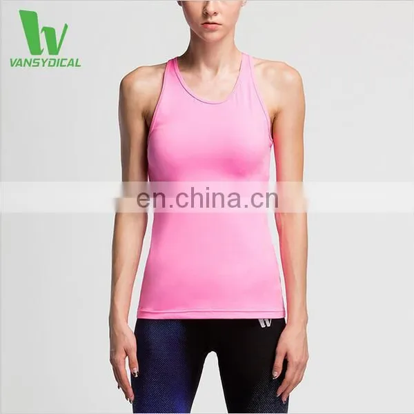 Women Sport Vest Wide Straps Slim Dry Fit Fitness Sportswear For Feminine Wholesale