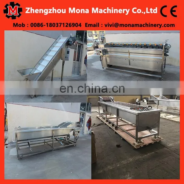 Full Automatic Root Vegetable Washing Cleaning Peeling Skinning Blanching Machine photo-5