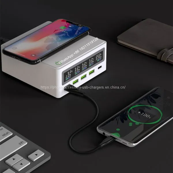 5 Port PD65W Cargador Inalambrico QC3.0 Fast Charge With LCD Display Cargadores photo-4