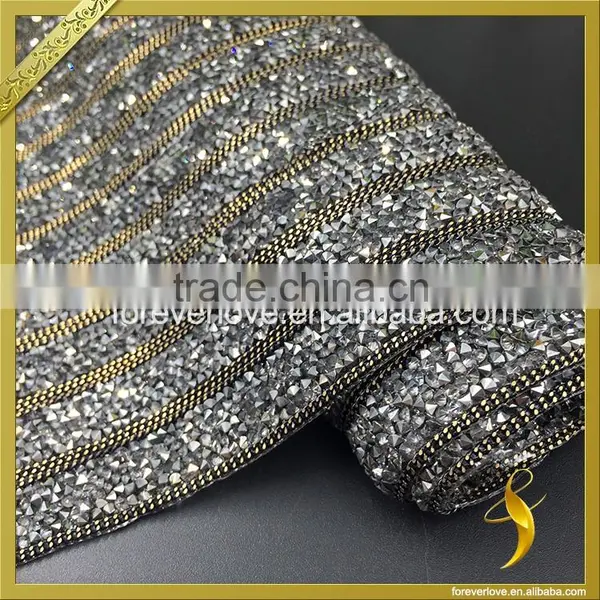 Hot Fix Bling Rhinestone Mesh Sticky Back Pattern Rhinestone Sheets FRM-240 photo-2
