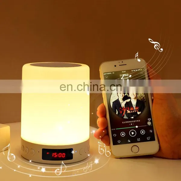 Wholesale Smart Bluetooth Speaker Night Light With Alarm Clock Display BEDSIDE LAMP photo-4