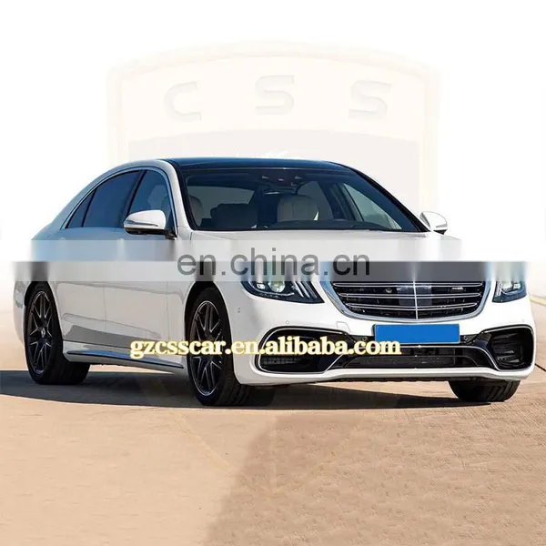 Car Accessories Auto Parts PP Material Front Bumper Rear Lip Exhaust Tips 2018 Bens S Class W222 S63 AMG Style Full Body Kit photo-3