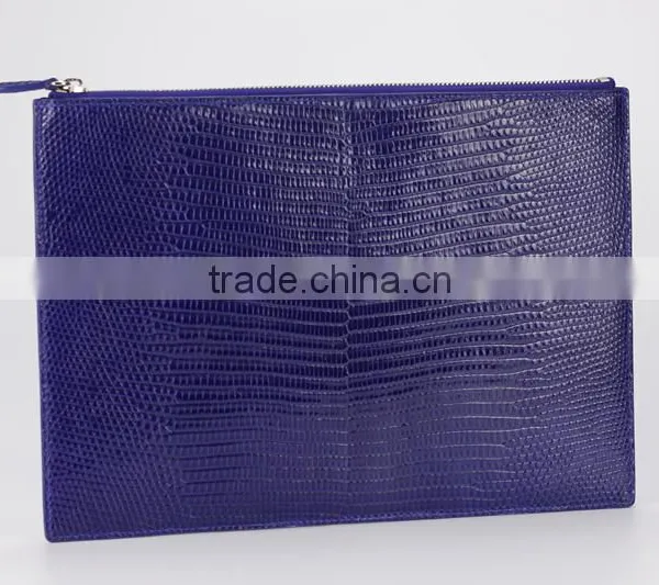 Luxury Lizard Skin and Sheep Leather Women Clutch Bag Leather Wrist Bags Wristlet Handbag for Men photo-3
