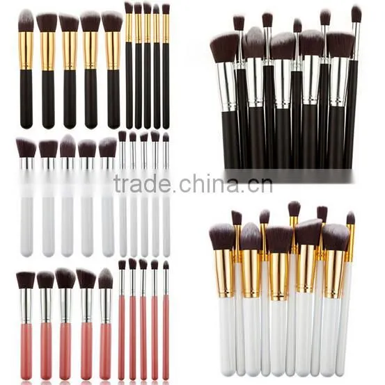 Professional 10pcs Kabuki Cosmetics Powder Foundation Makeup Brushes Set photo-4