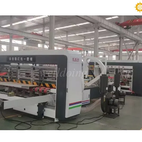 High speed computer control cardboard folding gluing machine