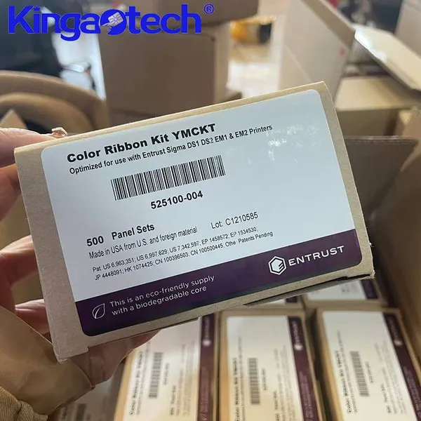 entrust sigma ds1 id card printer consumables 525100-004 original universal code color ribbon