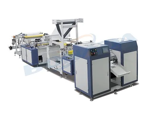 RLD-800/1000/1200 Double V Folding Perforated Rolling Flat Garbage Bag Making Machine