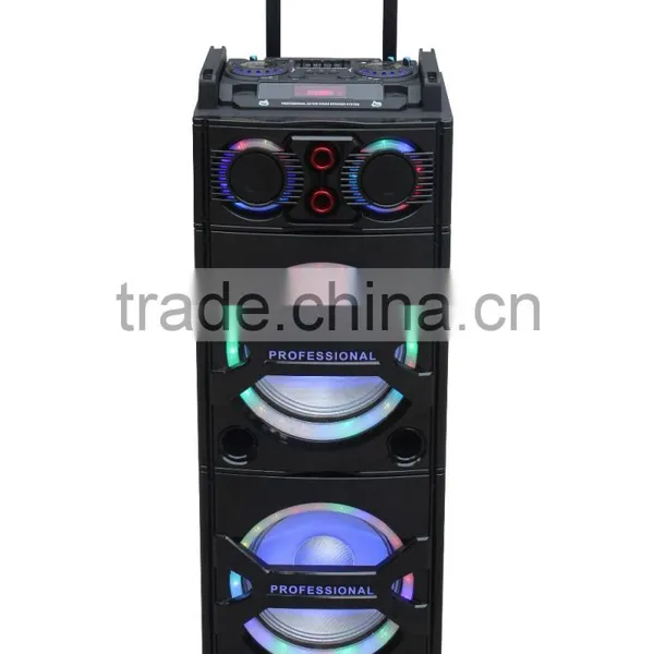 2016 USB LED Active Trolley Outdoor DJ Professional Subwoofer Portable Wireless Bluetooth Speaker photo-3