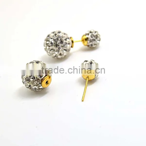 High Quality Jewelry Saudi Gold Jewelry Necklace Double Hoop Crystal Jewelry Set photo-6