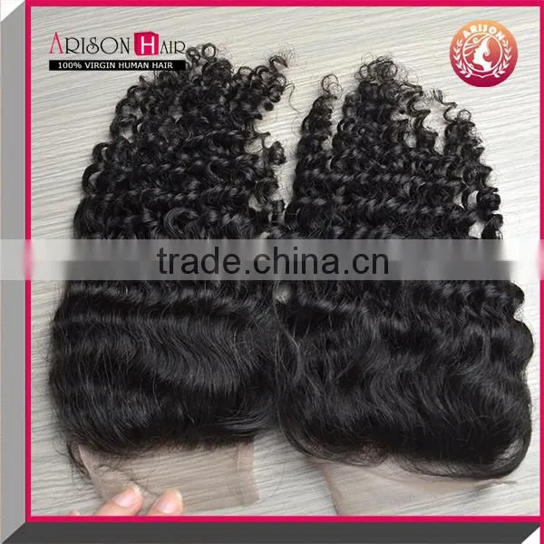 7a Grade Brazilian Hair Wholesale Kinky Curl Hair Lace Closure With 4*4 Bleached Knots photo-4