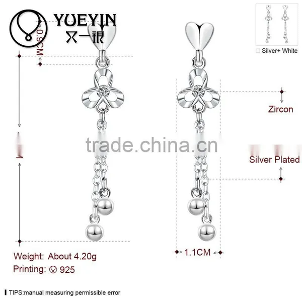 2015 Fashion Style With Diamond Sliver Plated Earrings photo-3