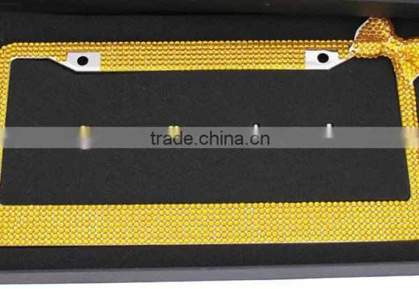 2016 Gold Bling Crystal License Plate Frames photo-4