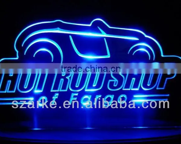 LED lit brand name acrylic signage